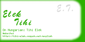 elek tihi business card